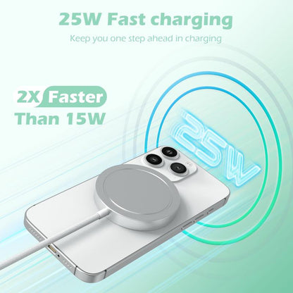 25W Qi2 Magnetic Wireless Charger Pad for iPhone, Samsung & Earbuds