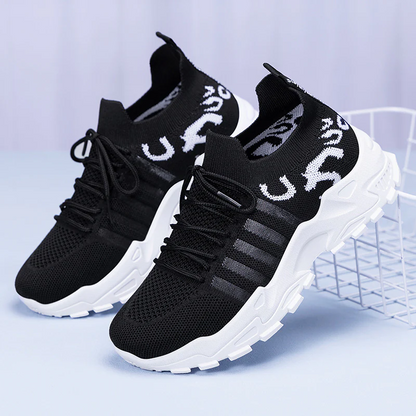 Women’s FlyStep Knit Sneakers – Leopard Print Lightweight Slip-On Shoes