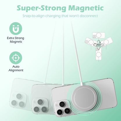 25W Qi2 Magnetic Wireless Charger Pad for iPhone, Samsung & Earbuds
