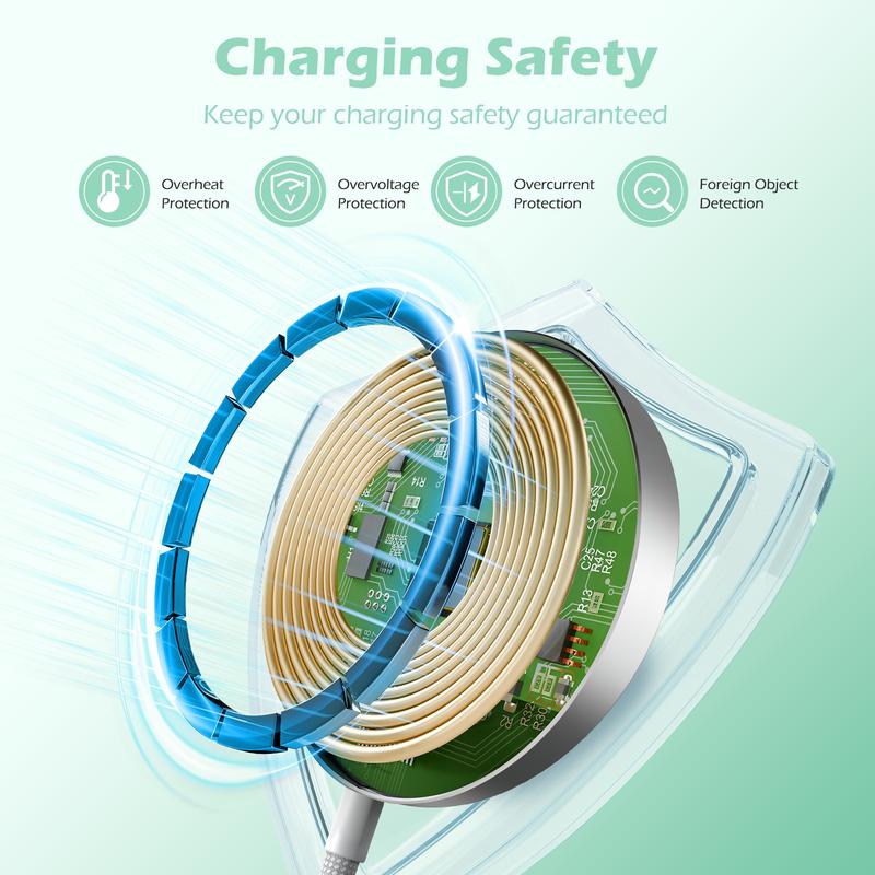 25W Qi2 Magnetic Wireless Charger Pad for iPhone, Samsung & Earbuds