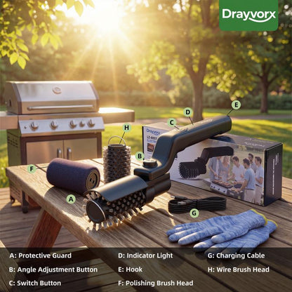 GrillMaster Pro™ Cordless BBQ Cleaning Brush – Rechargeable & Deep Cleaning Power
