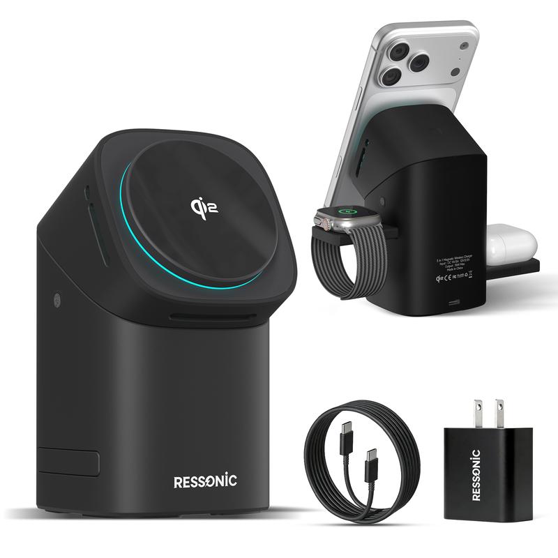 3-in-1 Magnetic Wireless Charger For iPhone, Samsung & AirPods | 15W Fast Charging